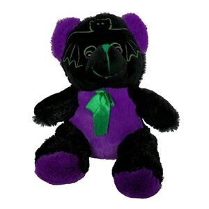 Puli Halloween Black Purple Bat Teddy Bear Plush Stuffed Animal 8"
